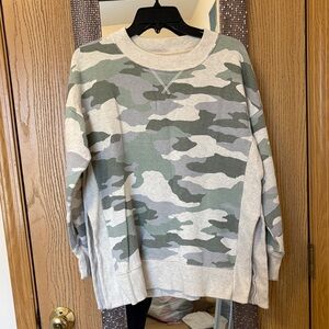 Aerie Camo Sweatshirt - Green and Gray